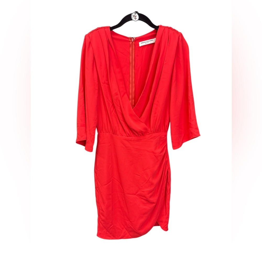 Amanda Uprichard Demetra Red Dress Wrap Front Mini $229 MSRP XS - Picture 4 of 6